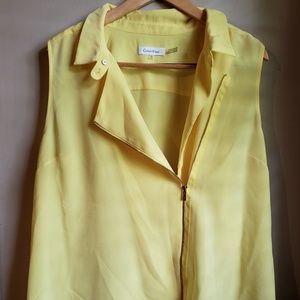 Vibrant Yellow Calvin Klein Moto Blouse